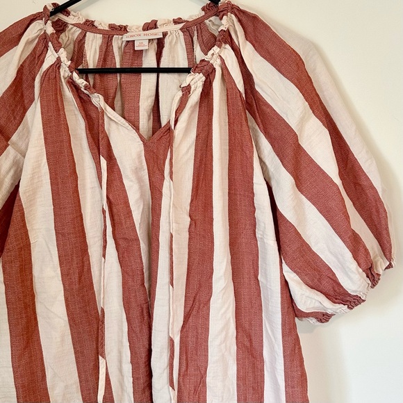 Knox Rose Red and Beige Striped Short Sleeve Women's Top - Size: XXL - Picture 5 of 9
